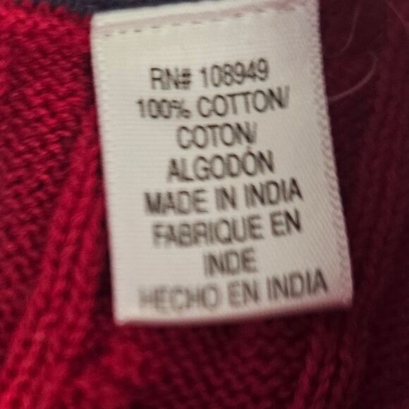 Alex Cannon Red Cable Knit Sweater Sz L Holiday Christmas Winter Classic Preppy - Picture 8 of 12